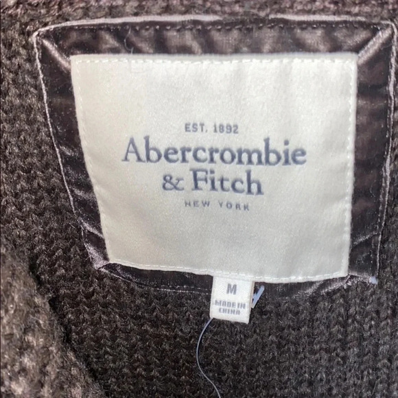 Abercrombie & Fitch Taupe chunky Sweater Sz M - Picture 5 of 9